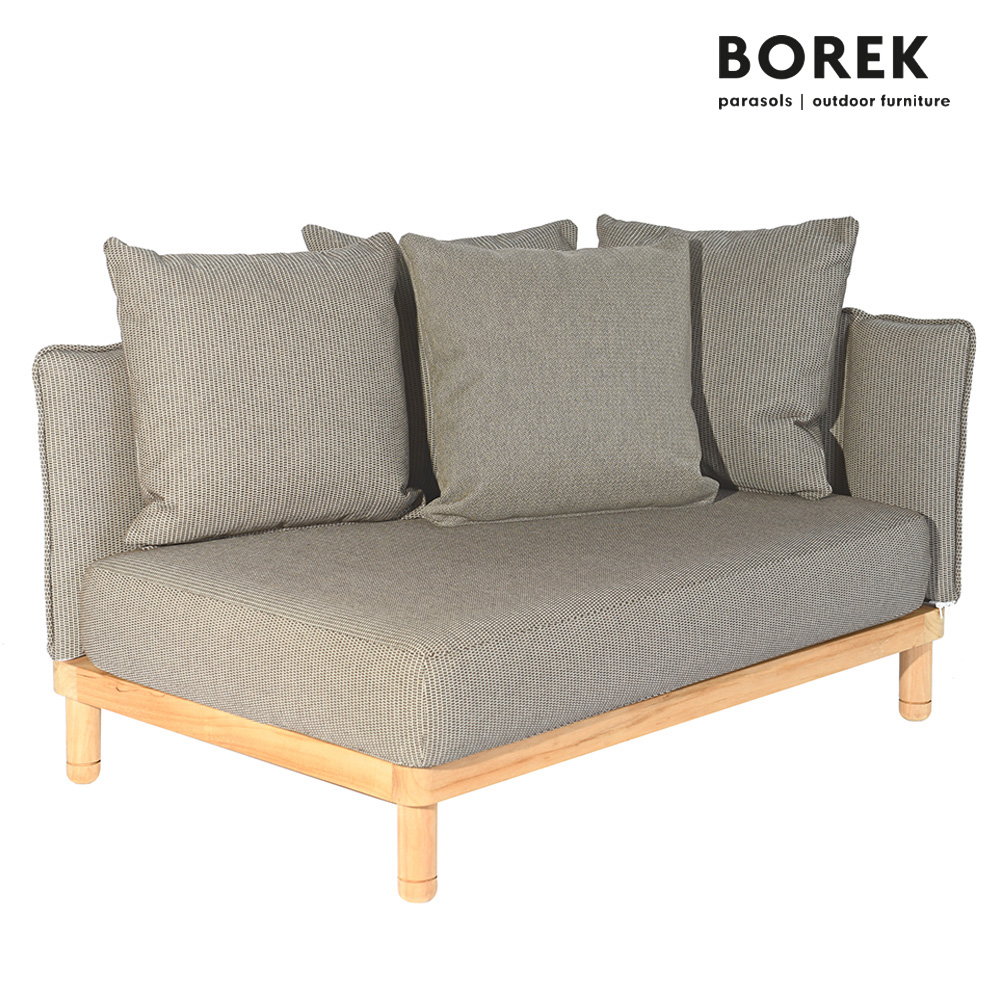 2-Sitzer Garten Loungesofa von Borek inklusive Polster - Softline Loveseat / Braun / Armlehne links