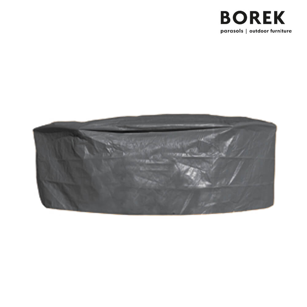 Abdeckhaube für Gartenmöbel von Borek - anthrazit - Synthetik - rund - Möbelabdeckung / passt auf: Tisch 160cm oder 4 (Klapp-)Stühle