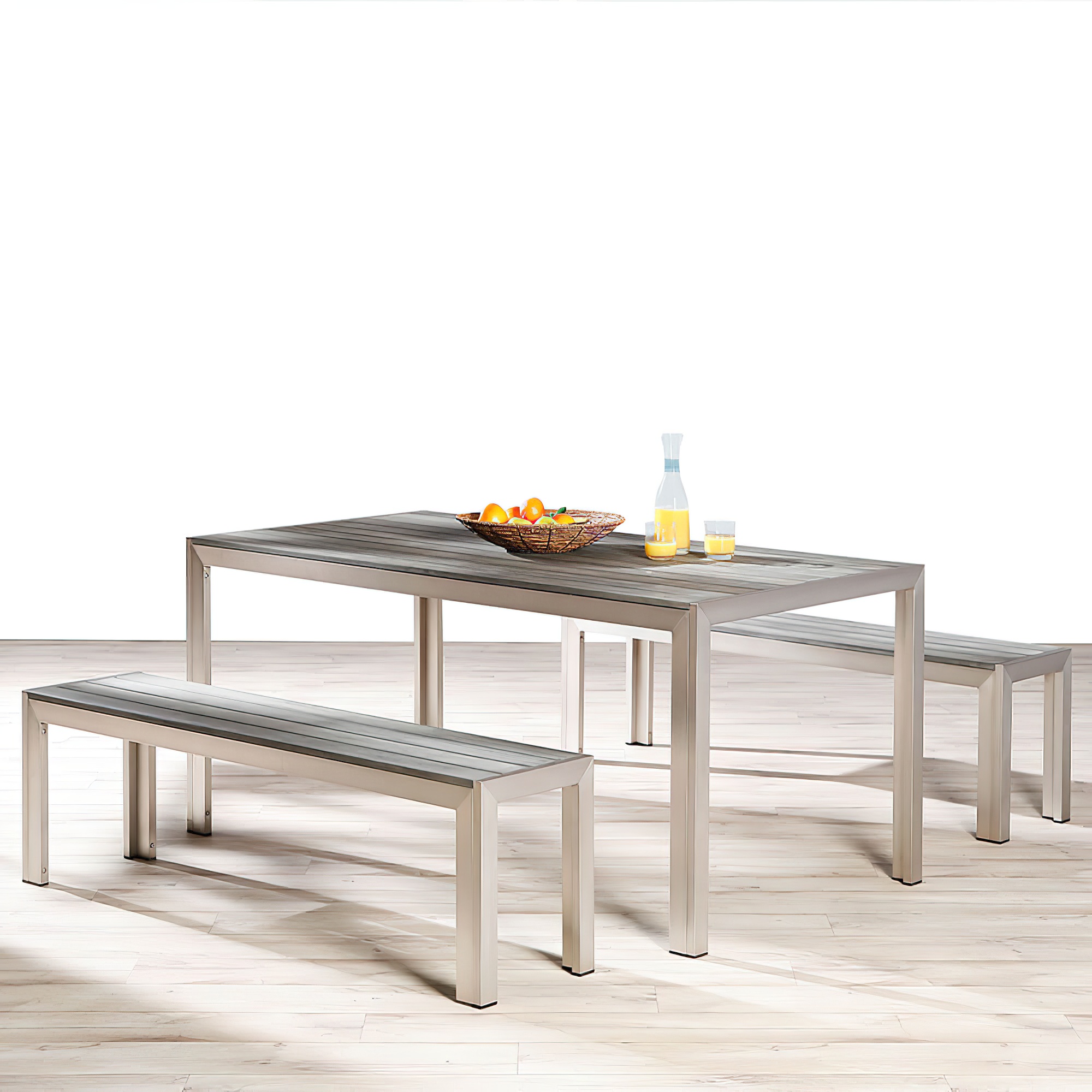 Bankgruppe mit Alu Gartentisch für 6 Personen - Sitzgruppe Gruso