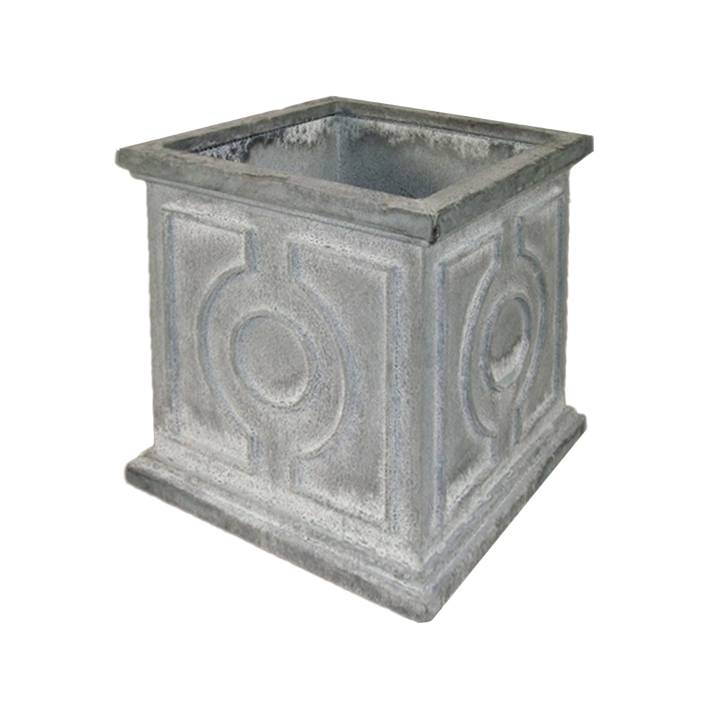 Würfel Pflanztopf aus Stahl oder Cortenstahl - antik - Meraladus / 40x40x40cm (HxBxT) / Stahl galvanisiert