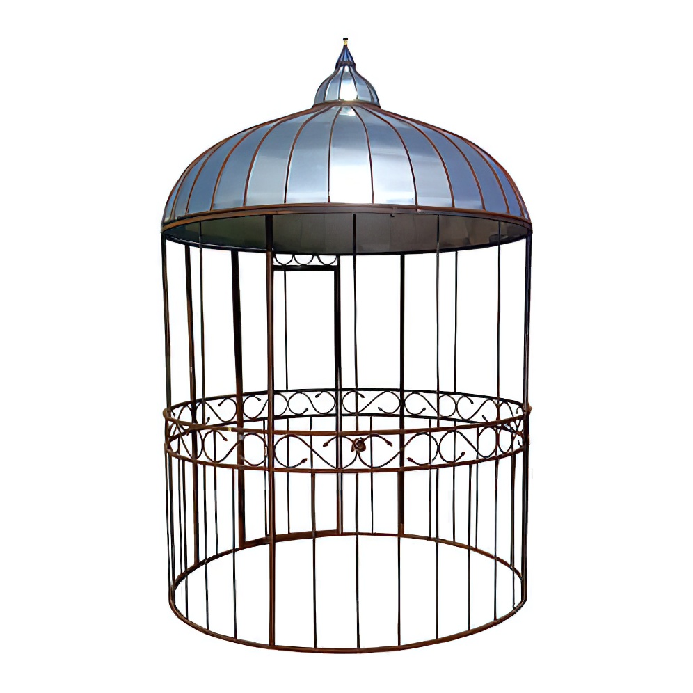 Große Vogelvoliere für Garten antik Design - Xavier / grün / 25x25mm