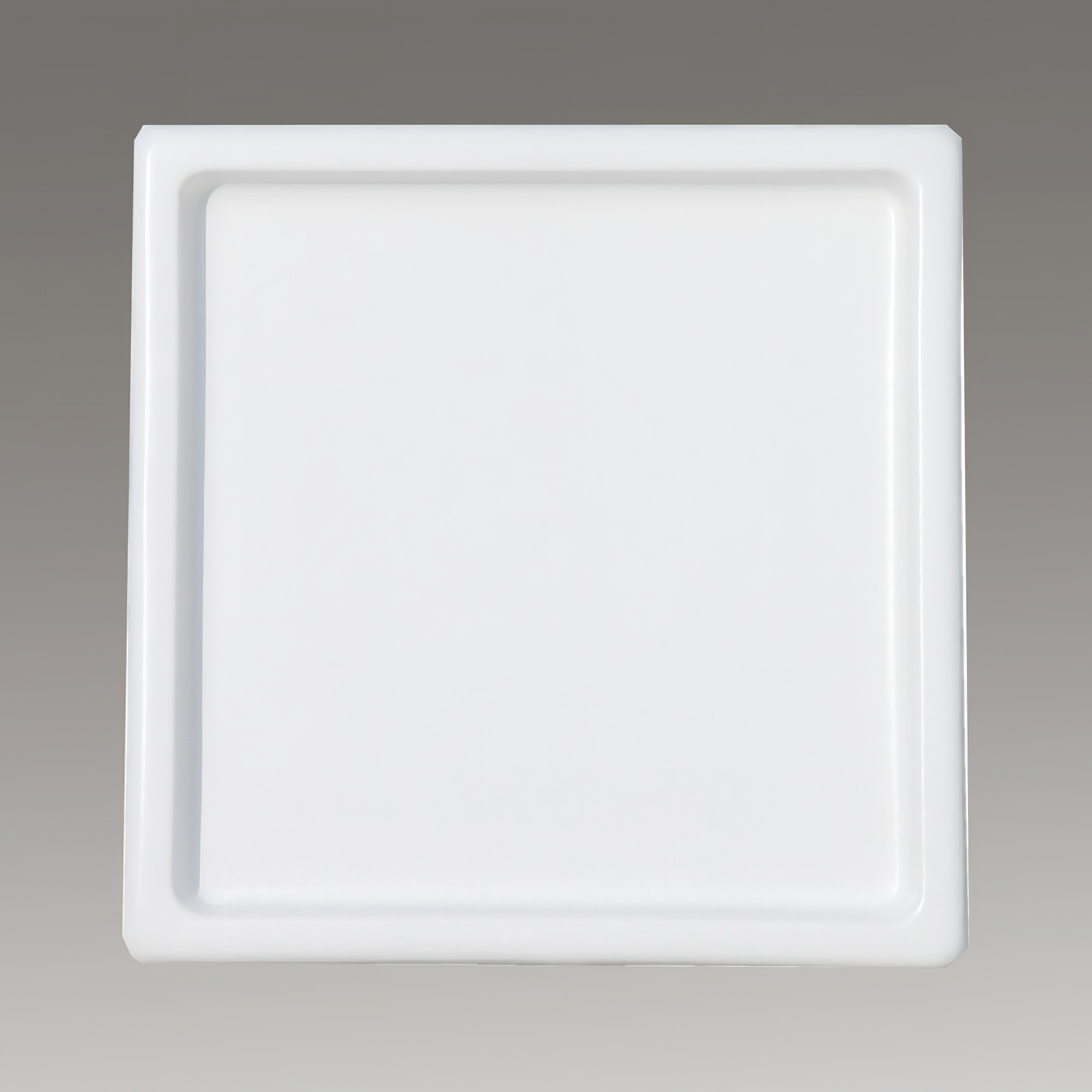 Untersetzer für Blumenkübel eckig - Steinzeug frostsicher - Piatto / 3x17x17cm (HxBxT) / Weiß