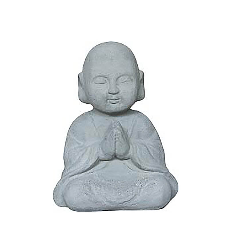 Statue de Bouddha en pierre avec posture de prière pour décoration de jardin
