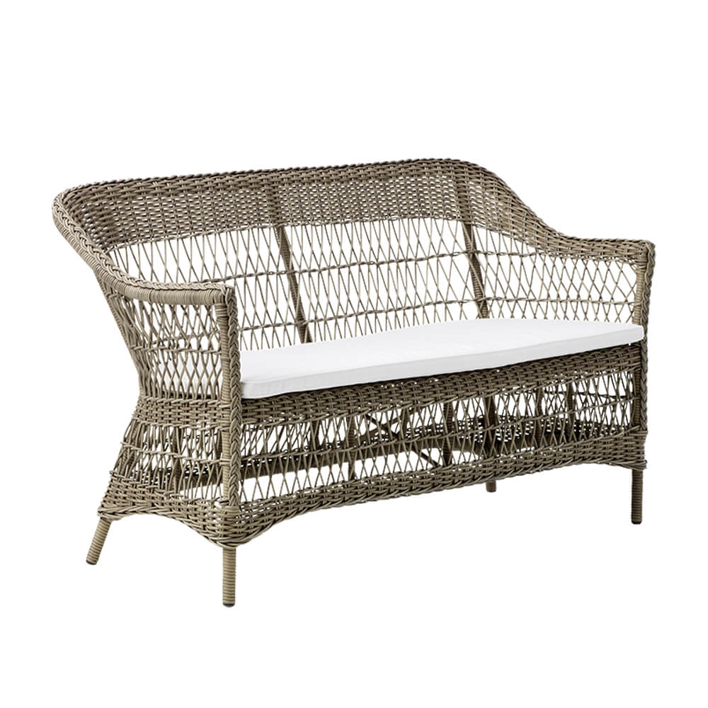 Elegantes 2-Sitzer Sofa für den Garten in Antikgrau - 2-Sitzer Hedda / ohne Sitzkissen