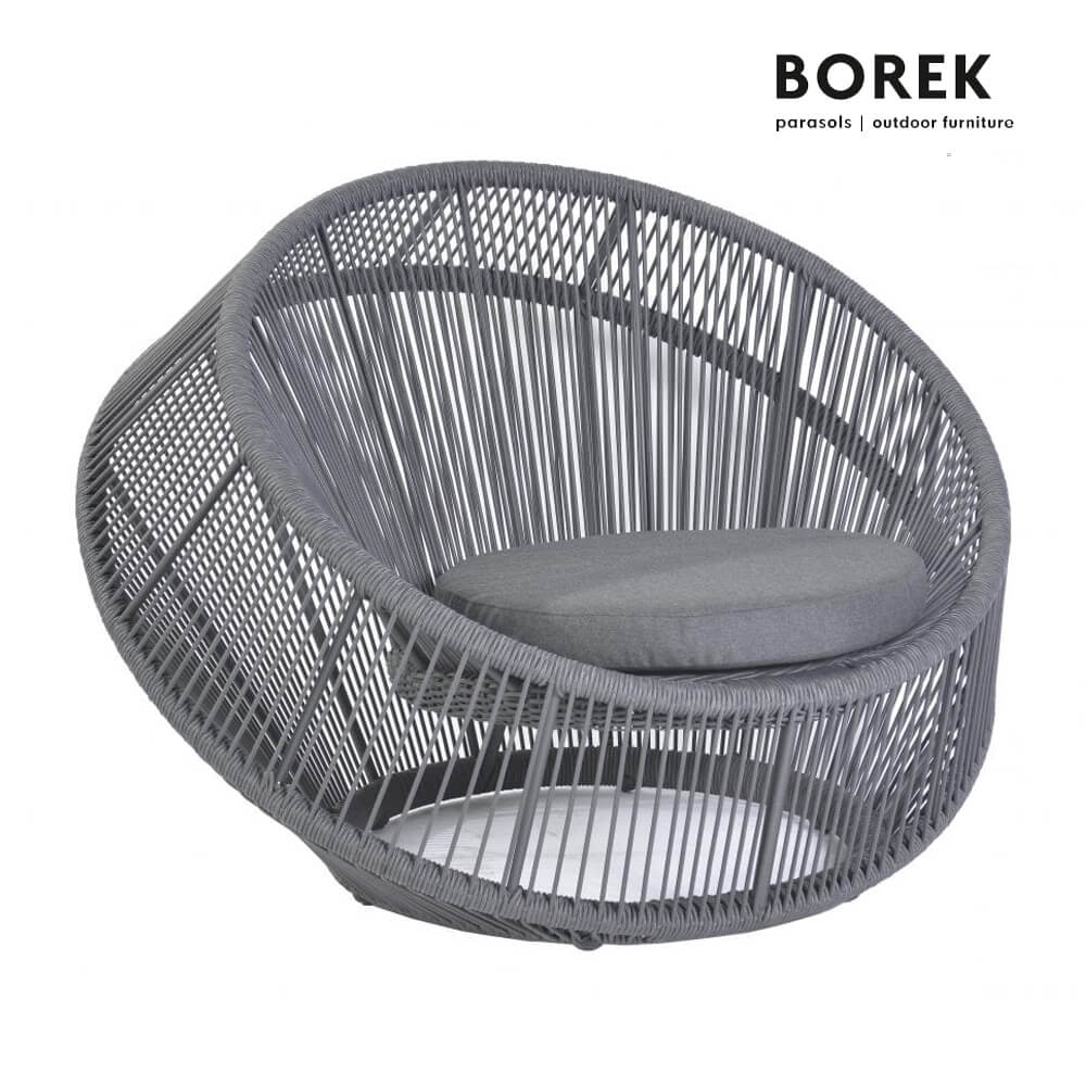 Runder Ardenza- Korbsessel von Borek - anthrazit - Loungesessel Monsaraz / ohne Schutzhülle