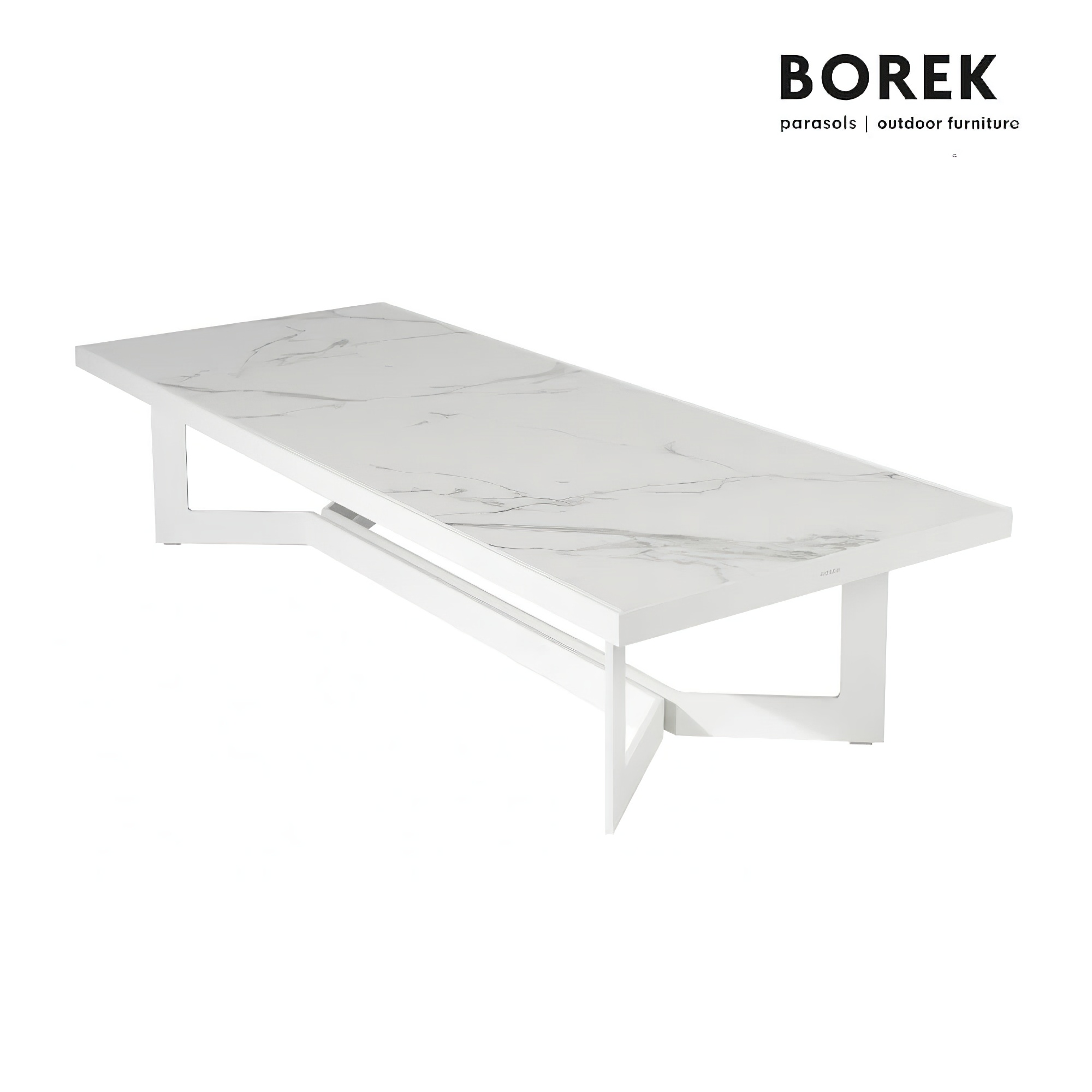 Großer Loungetisch 162cm von Borek - weiß - Arta Loungetisch / Tischplatte Aura
