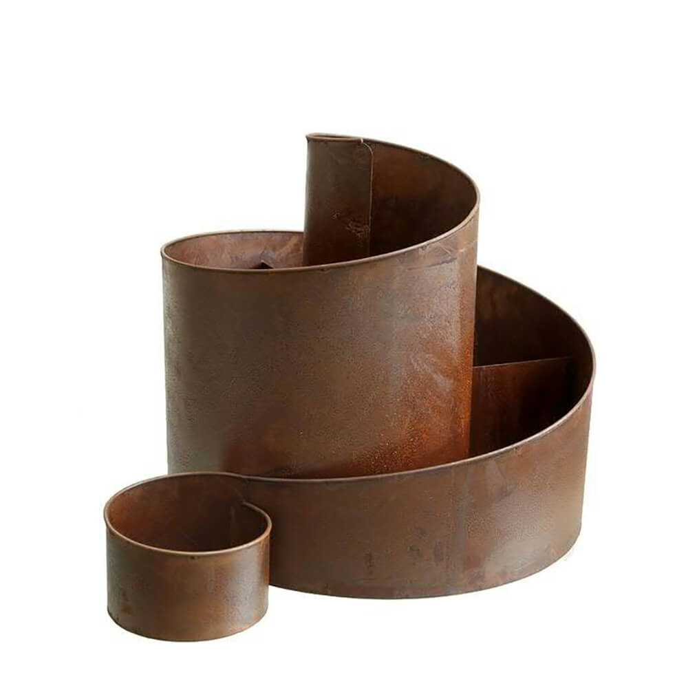 Kräuterspirale aus Metall in moderner Rost Optik - Herba Spiralis