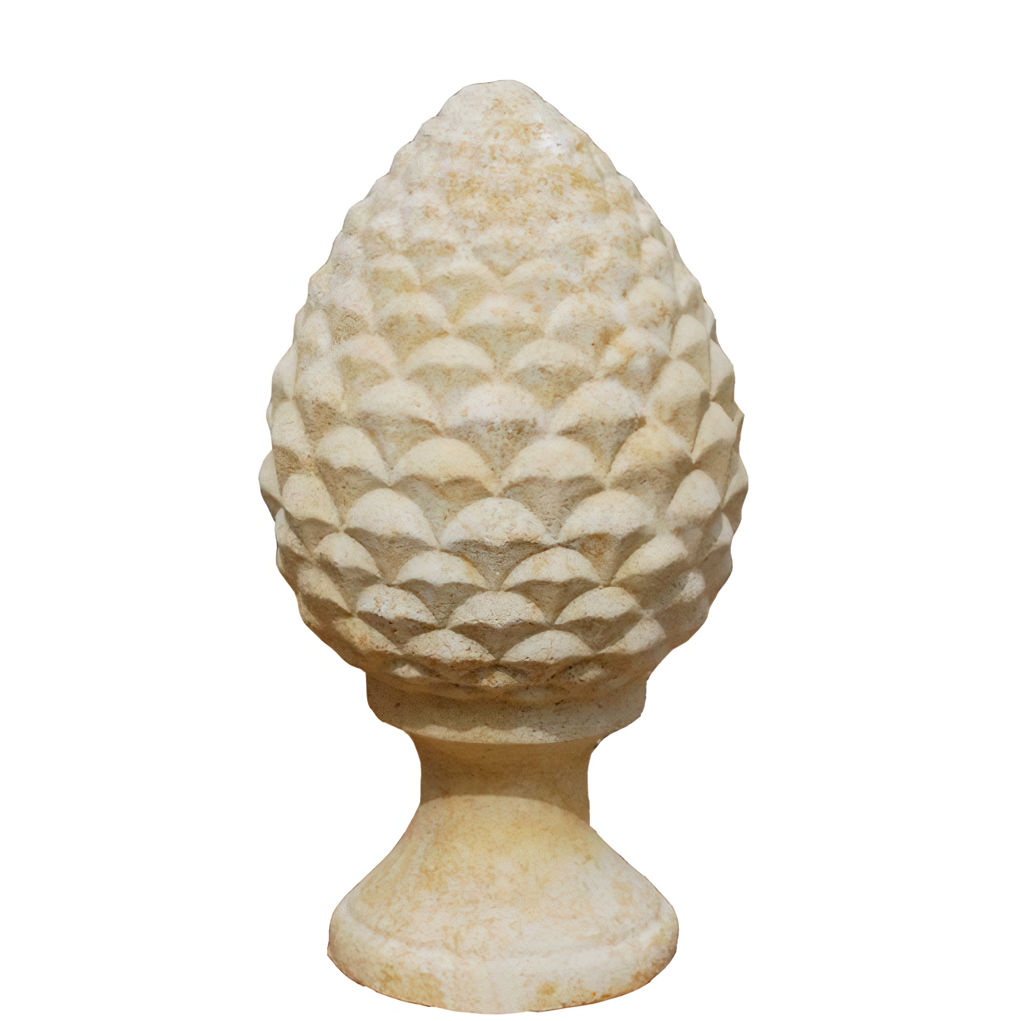 Pinienzapfen aus Stein - Roccula / Portland weiß