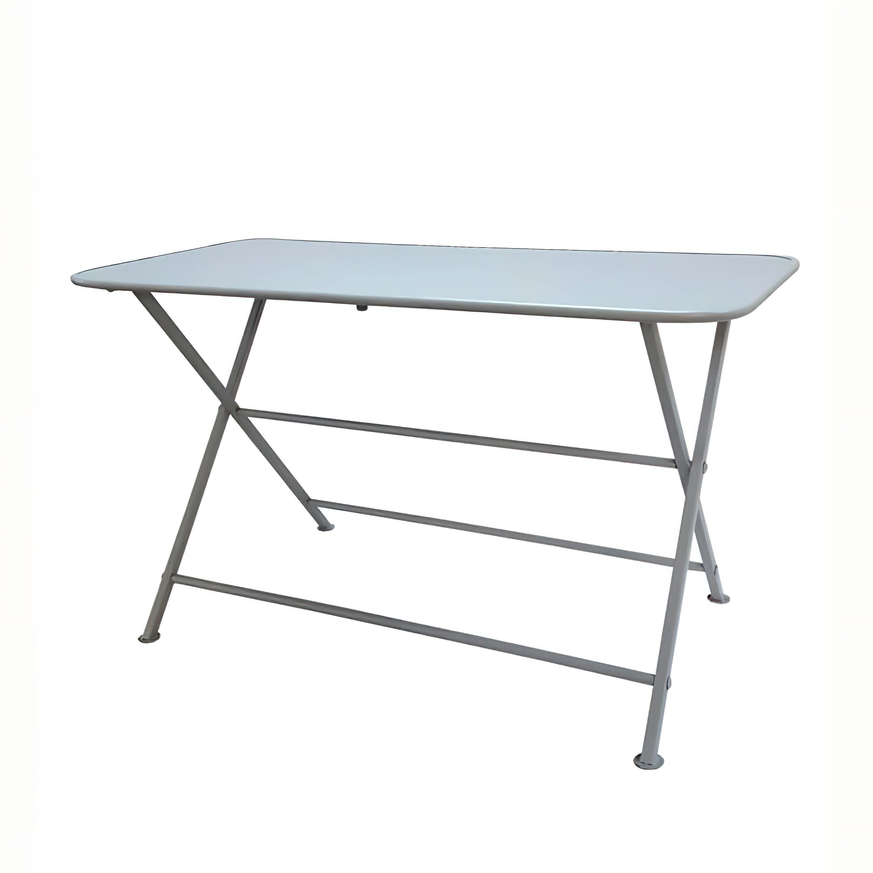 Table de jardin blanche moderne en métal avec pieds simples