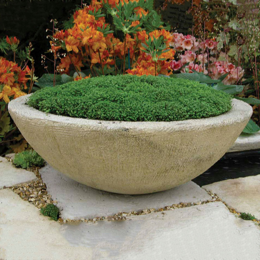 Runde Pflanzschale für den Garten aus Stein - Planterra / 17x45,0cm (HxDm); 23kg