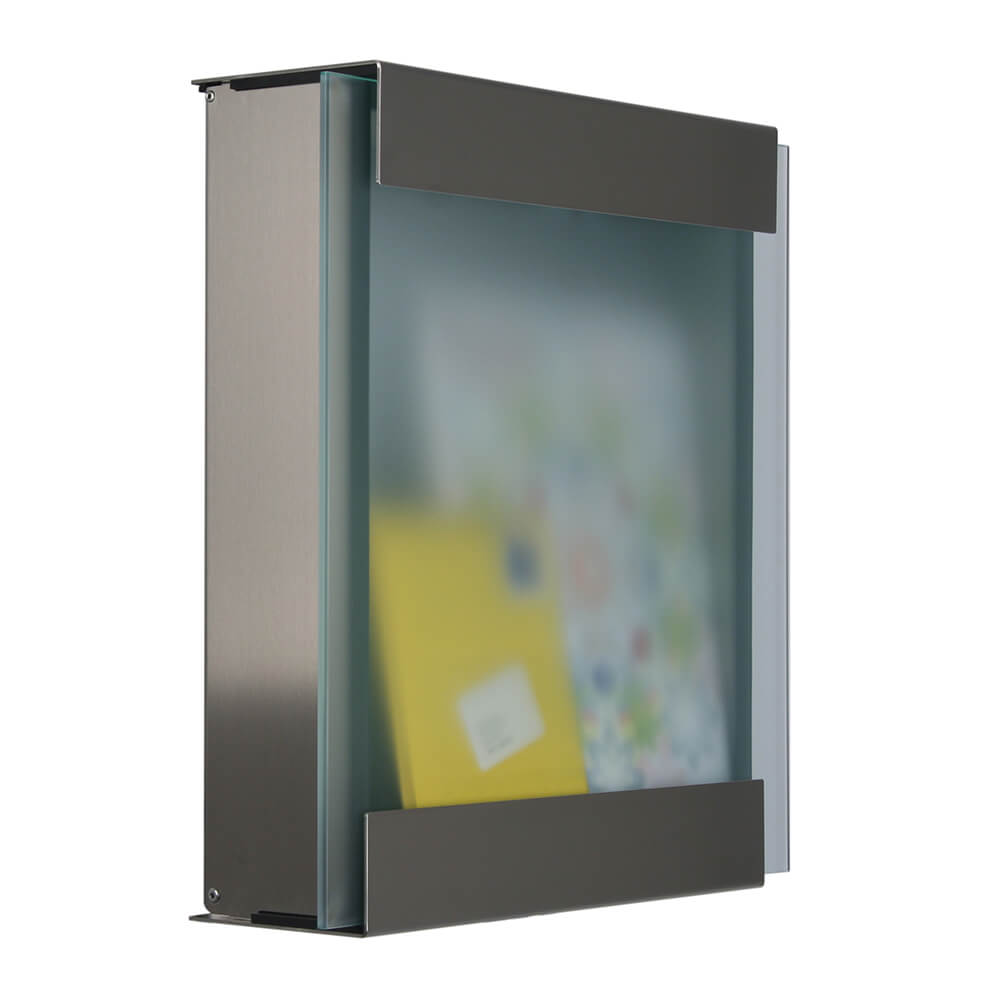 Moderner Briefkasten aus Edelstahl & Glas - Hermes