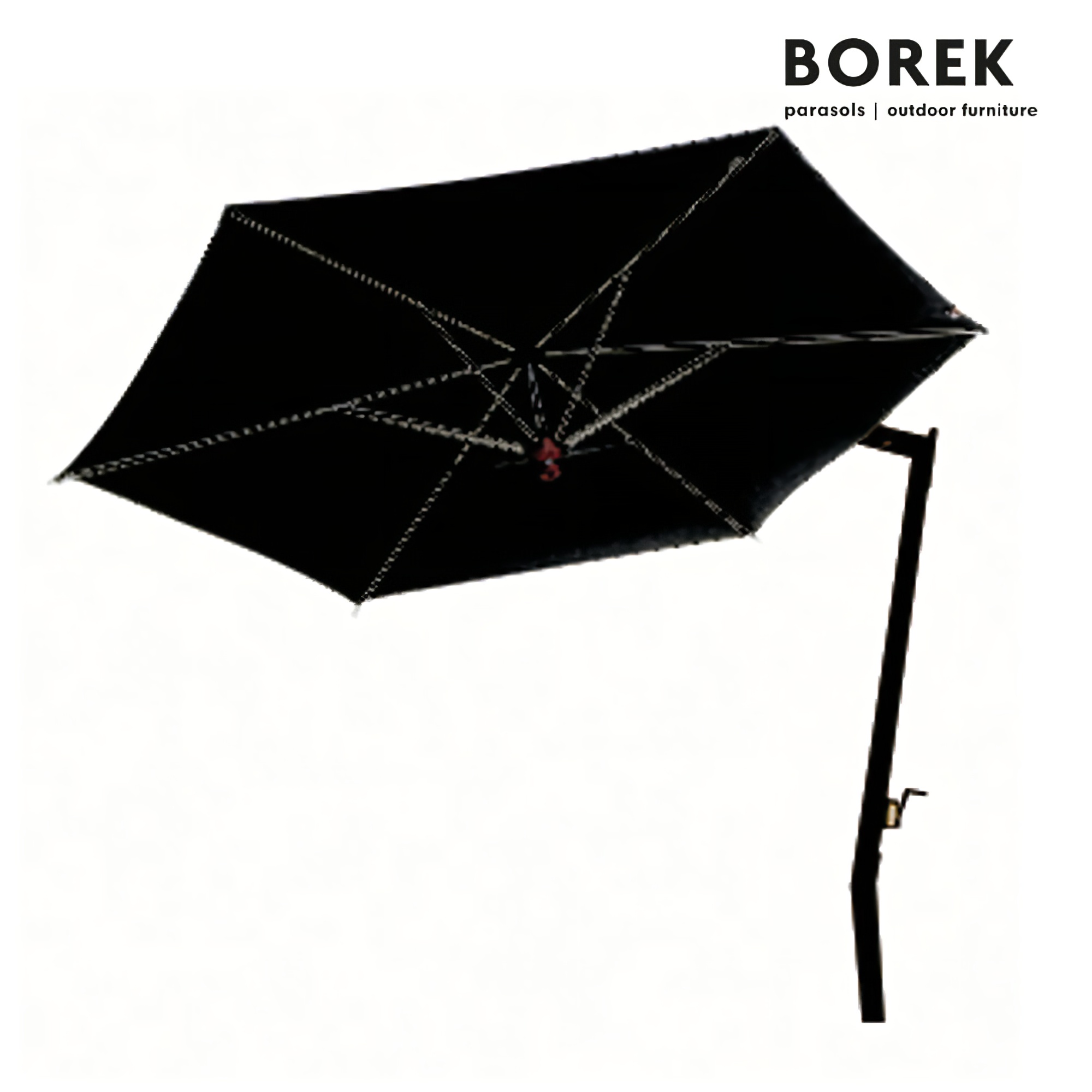 Moderner Design Ampelschirm von Borek - Aluminium Rahmen - mit Kurbel - neigbar - Ischia Sonnenschirm graphite / Schwarz