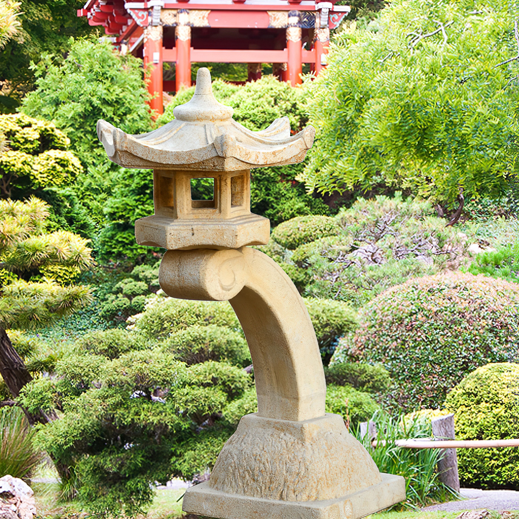 Japanische Stein Laterne - Kaito / Portland weiß
