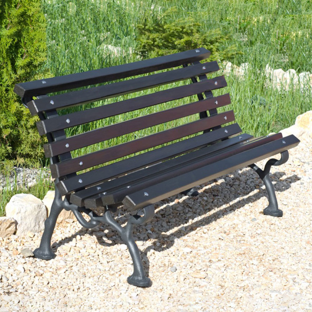 Stadtmobiliar und Gartenbank aus Gusseisen und Holz - Hannes