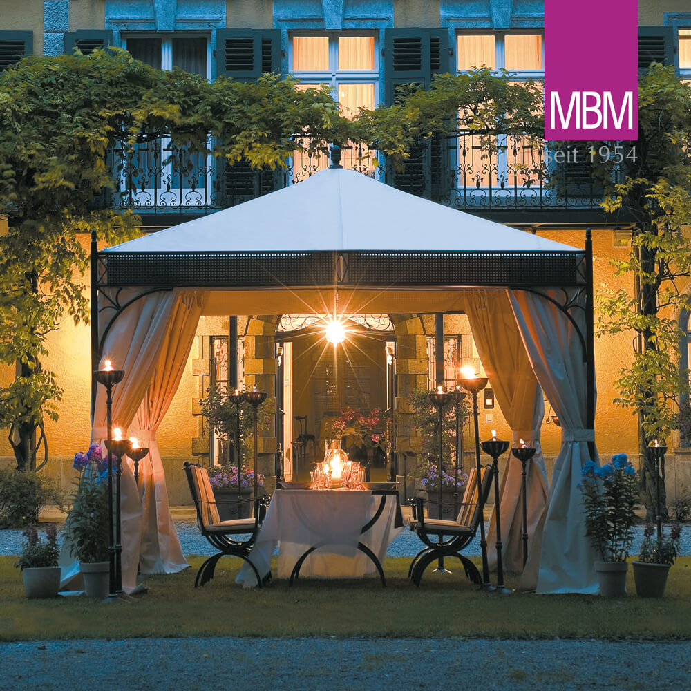 Romantischer Pavillon mit Dach - MBM - Metall/Eisen - offen - 350x30x330cm - Pavillon Romeo Elegance