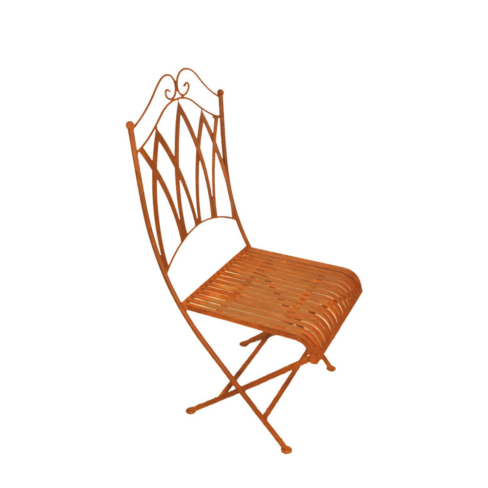 Eleganter Gartenstuhl aus Metall in Rostoptik - Sedia