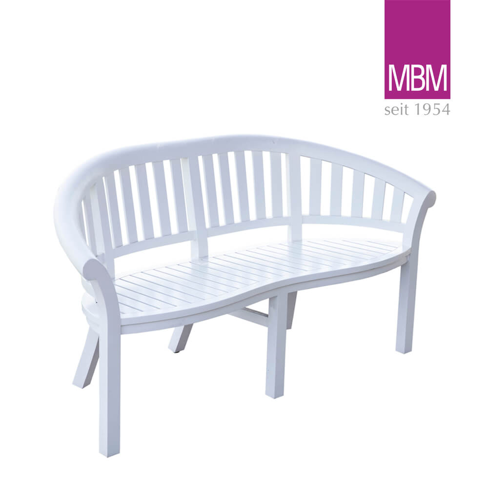 Robuste Resysta 3-Sitzer Bank in Holzoptik - Princess / Weiß