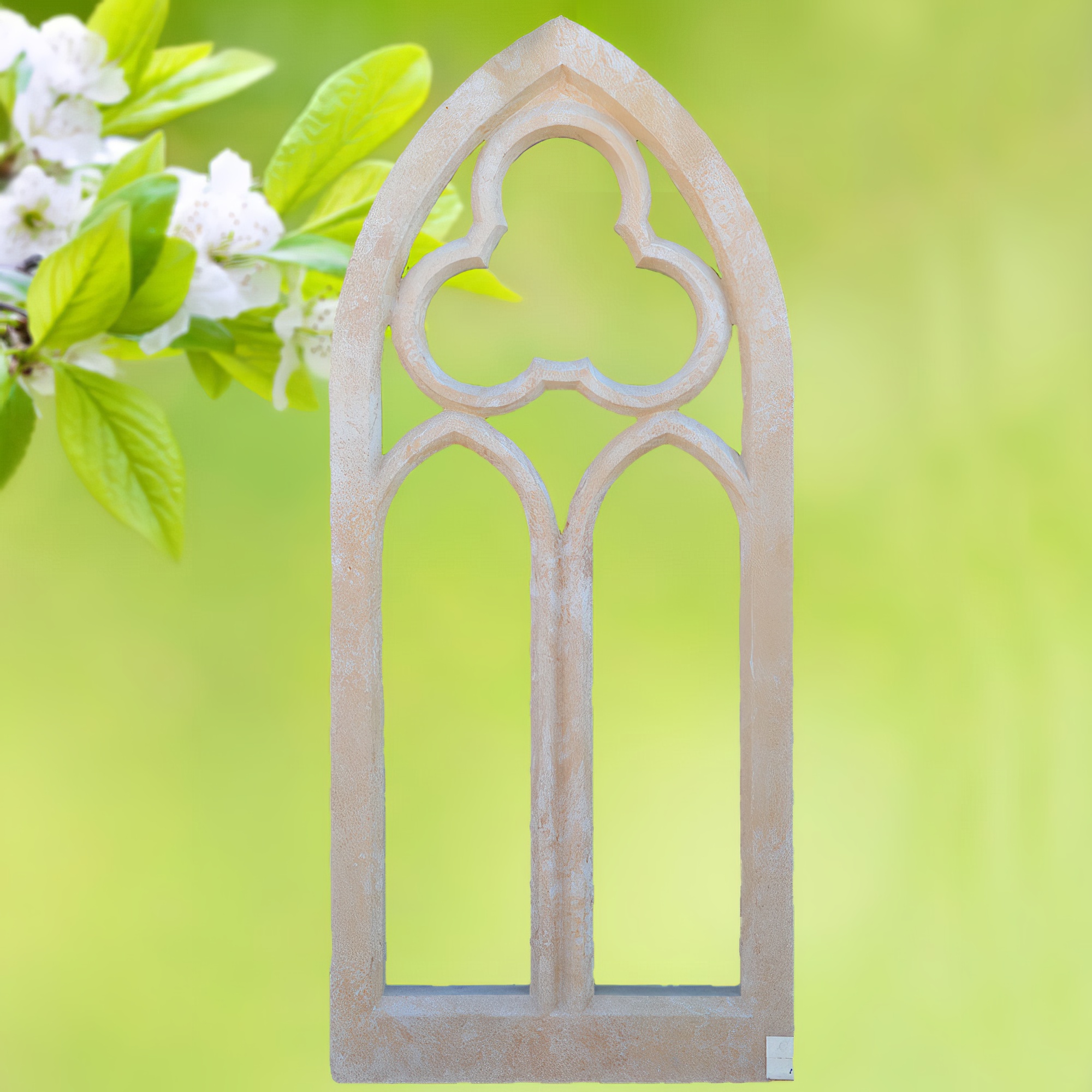 Gotisches Ruinen Fenster Bauelement / Portland weiß