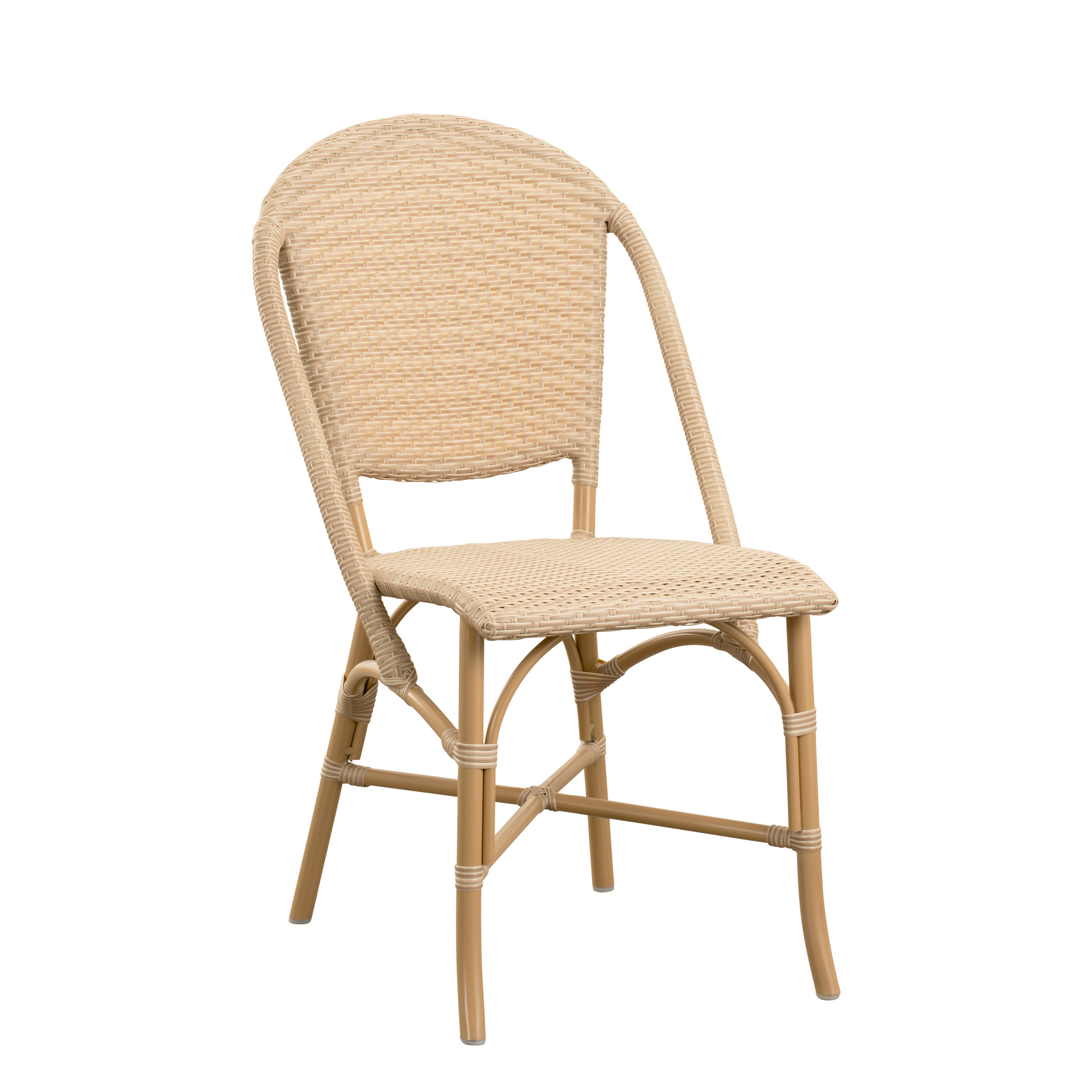 Stapelbarer Gartenstuhl aus Alu und Geflecht für den Outdoor Essbereich - Gartenstuhl Risa