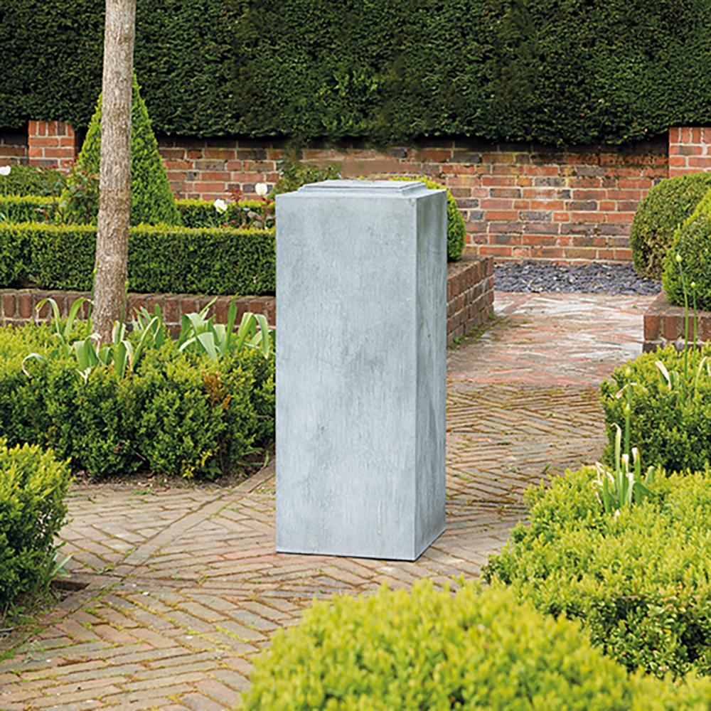 Metall Garten Säule für Sonnenuhr & Skulpturen - Nimerena / 90x33x33cm (HxBxT) / Stahl galvanisiert