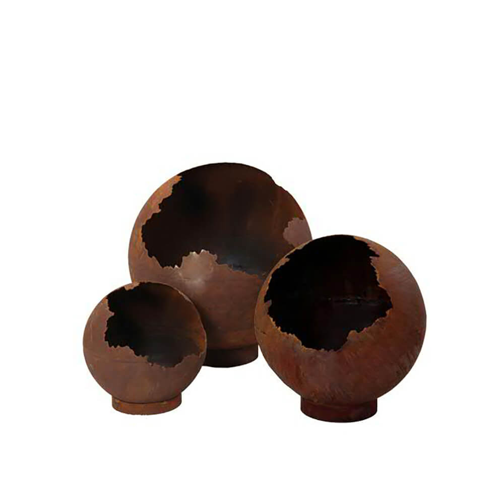 Gartendeko Kugel mit Öffnung - Rost Metall - Pila Ostium / 30cm