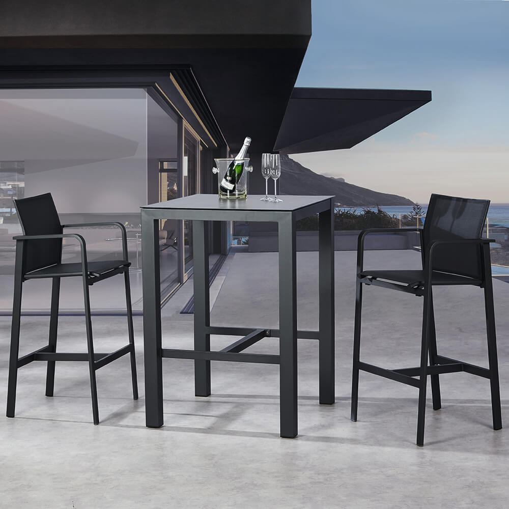 2-Sitzer Bargruppe schwarz aus Alu und Ergotex - Spirabilis Bar