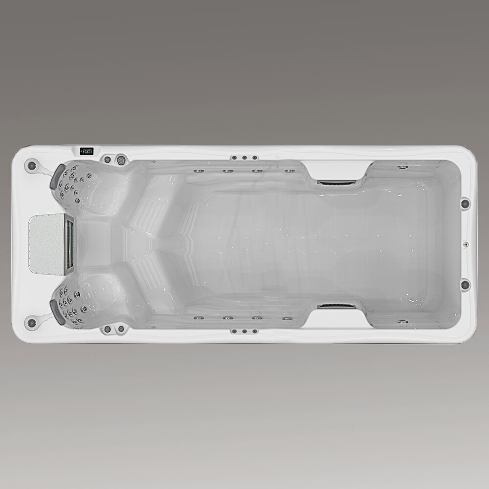 Garten Swim-Spa - mit Gegenstromanlage - Acryl - eckig - 2 Sitze - Nephrit Giant