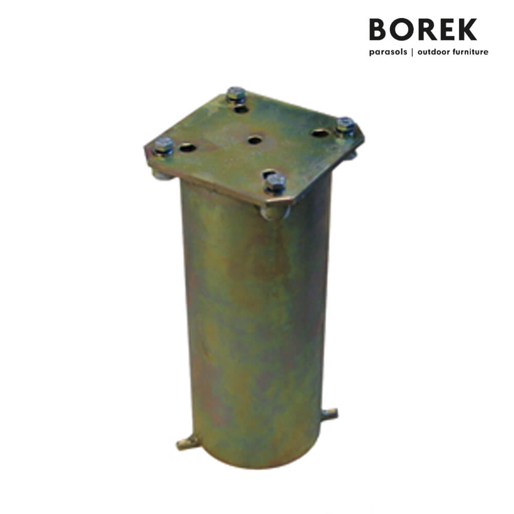 Supporto resistente in metallo verde per ombrelloni da giardino