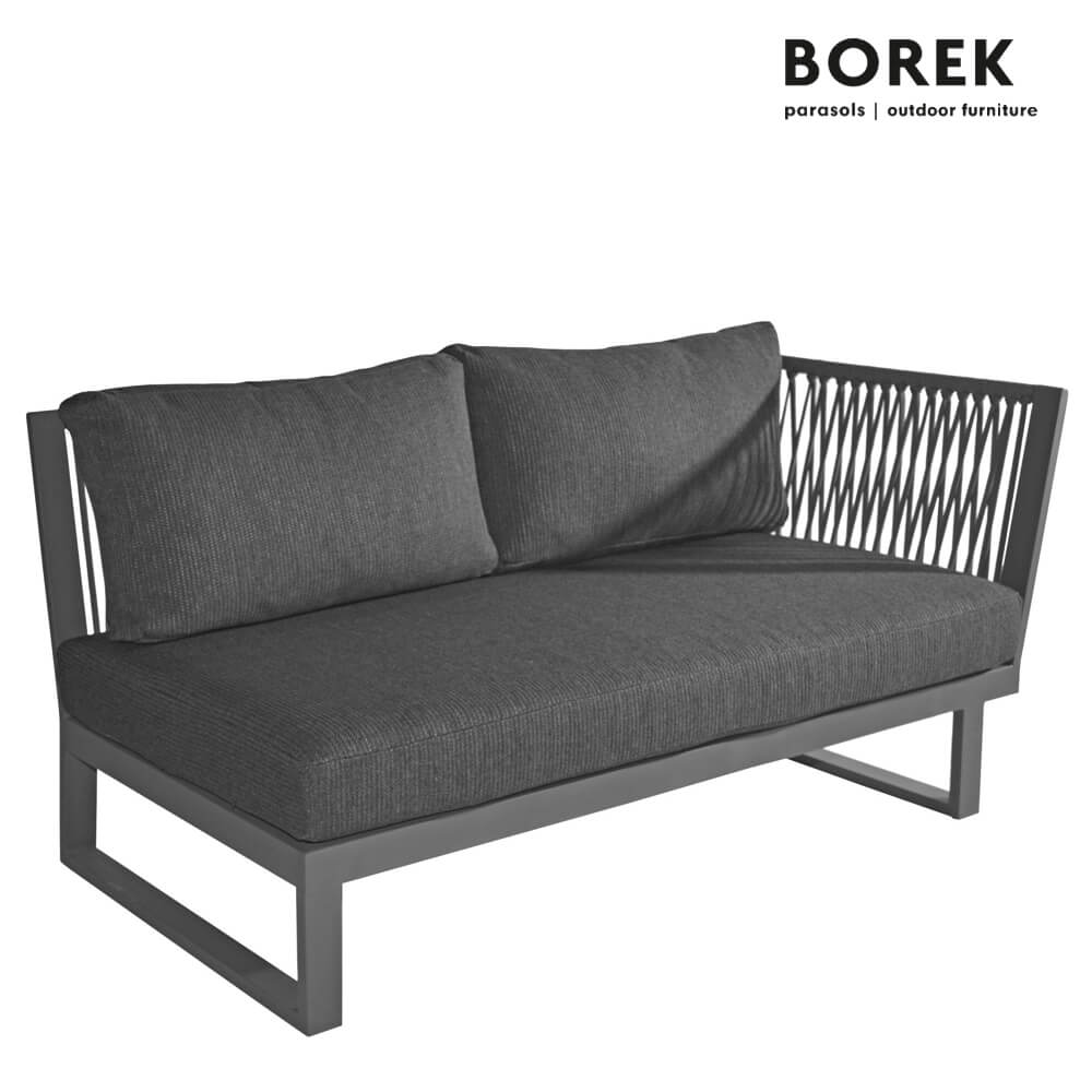 Borek Sitzbank für die Gartenlounge aus Aluminium mit Armlehne links - Altea Loungebank