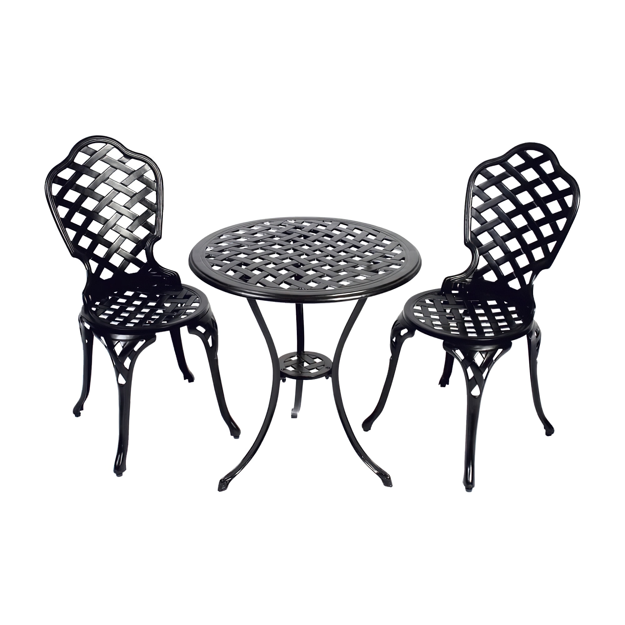 Schönes 2-Sitzer Bistroset im Landhausstil - schwarz - Bistroset Trena