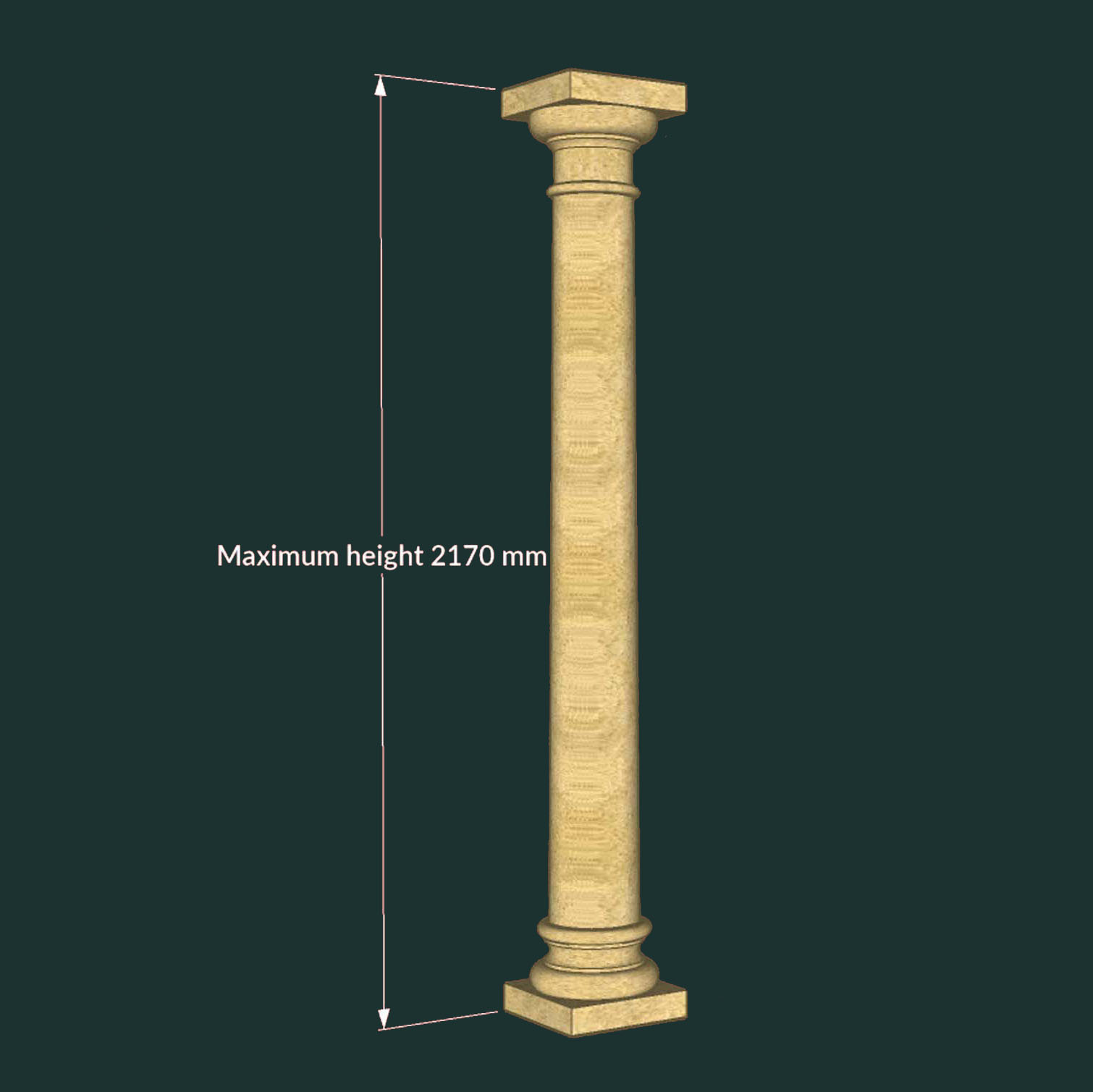 Dorische Steinsäule mit glatter Oberfläche - rund - Warrington Plain