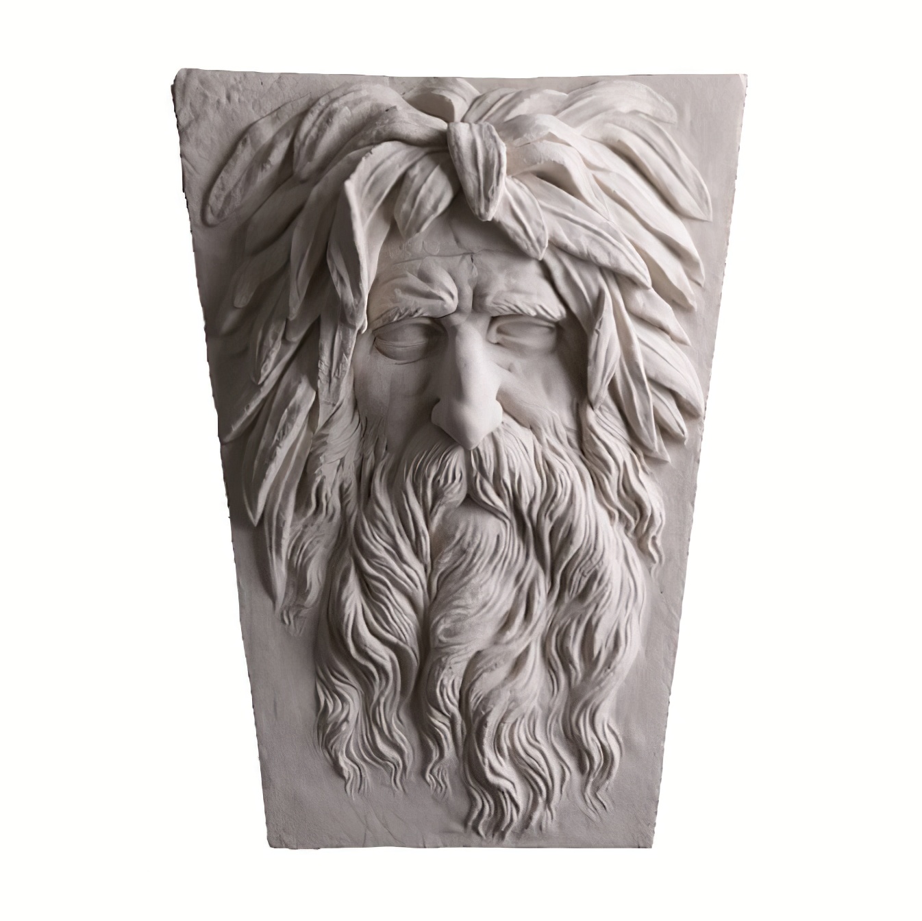 Wandrelief Wassergott historisch Steinguss - River God / Sand