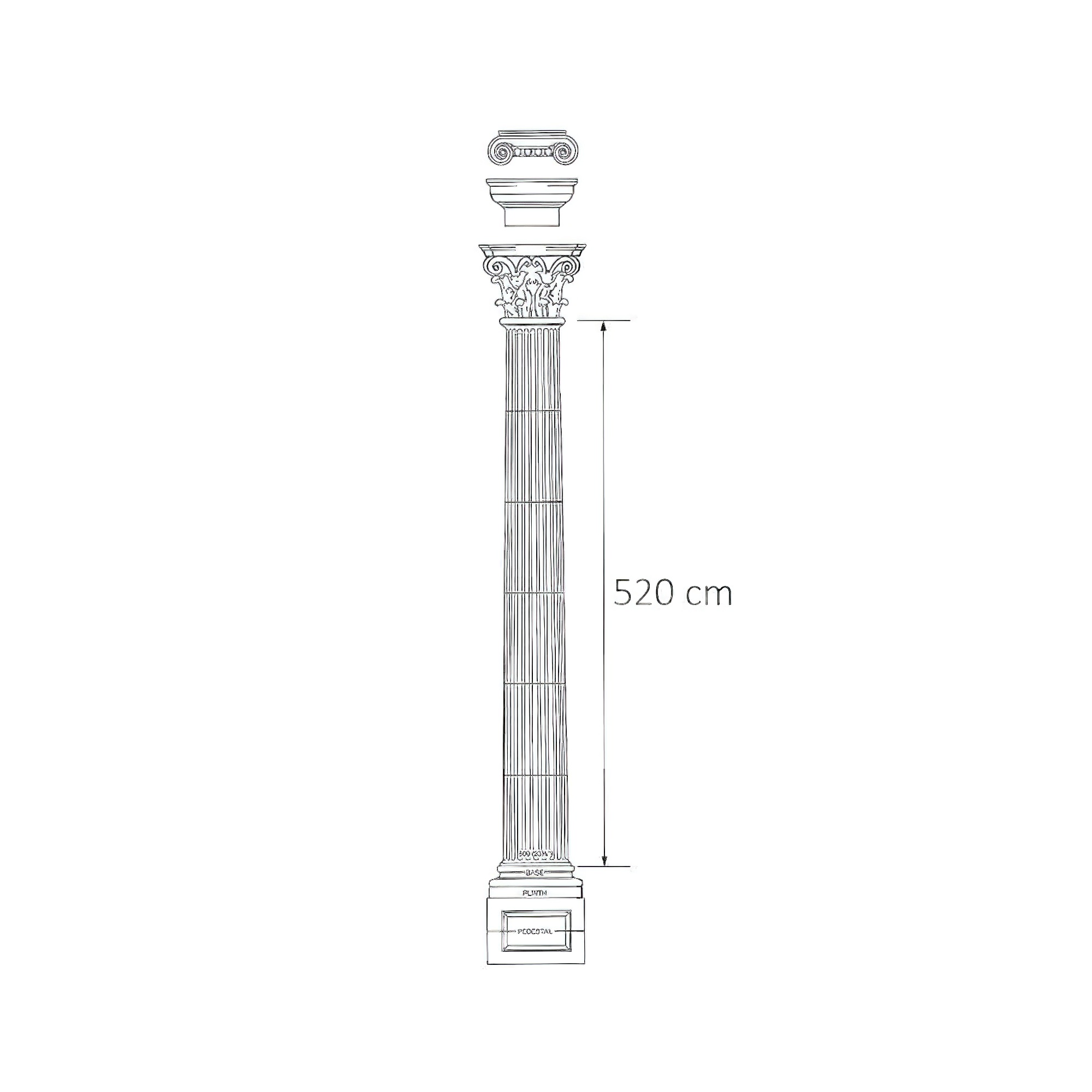 Stein Rundsäule mit Kapitell korinthisches Design - Aldfrith / mit korinthischem Kapitell / Sand