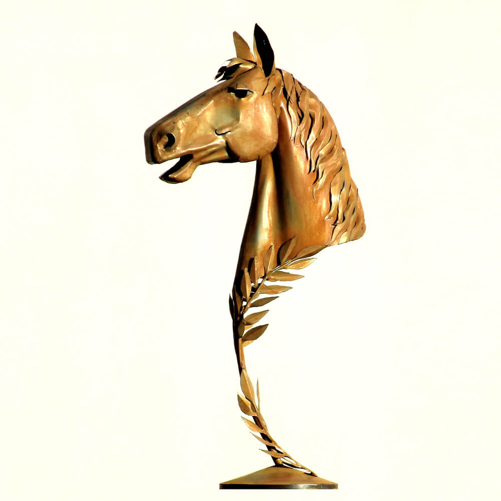 Großer Pferdekopf aus Metall - Edelstahl oder Rost - Fiesta / Stahl - Rost