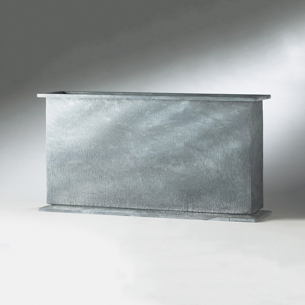 Niedriger Pflanztopf in Grau/Rost - schmal & breit - Levisto / 50x100x25cm (HxBxT) / Stahl galvanisiert