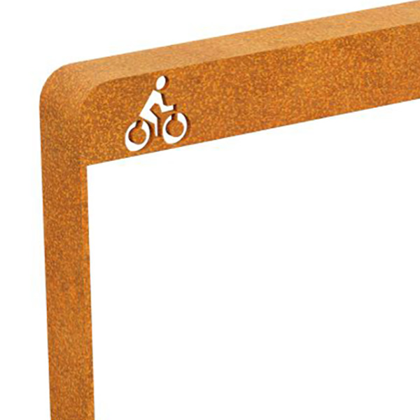 Cortenstahl Fahrradständer sichere Abstellmöglichkeit in der Stadt