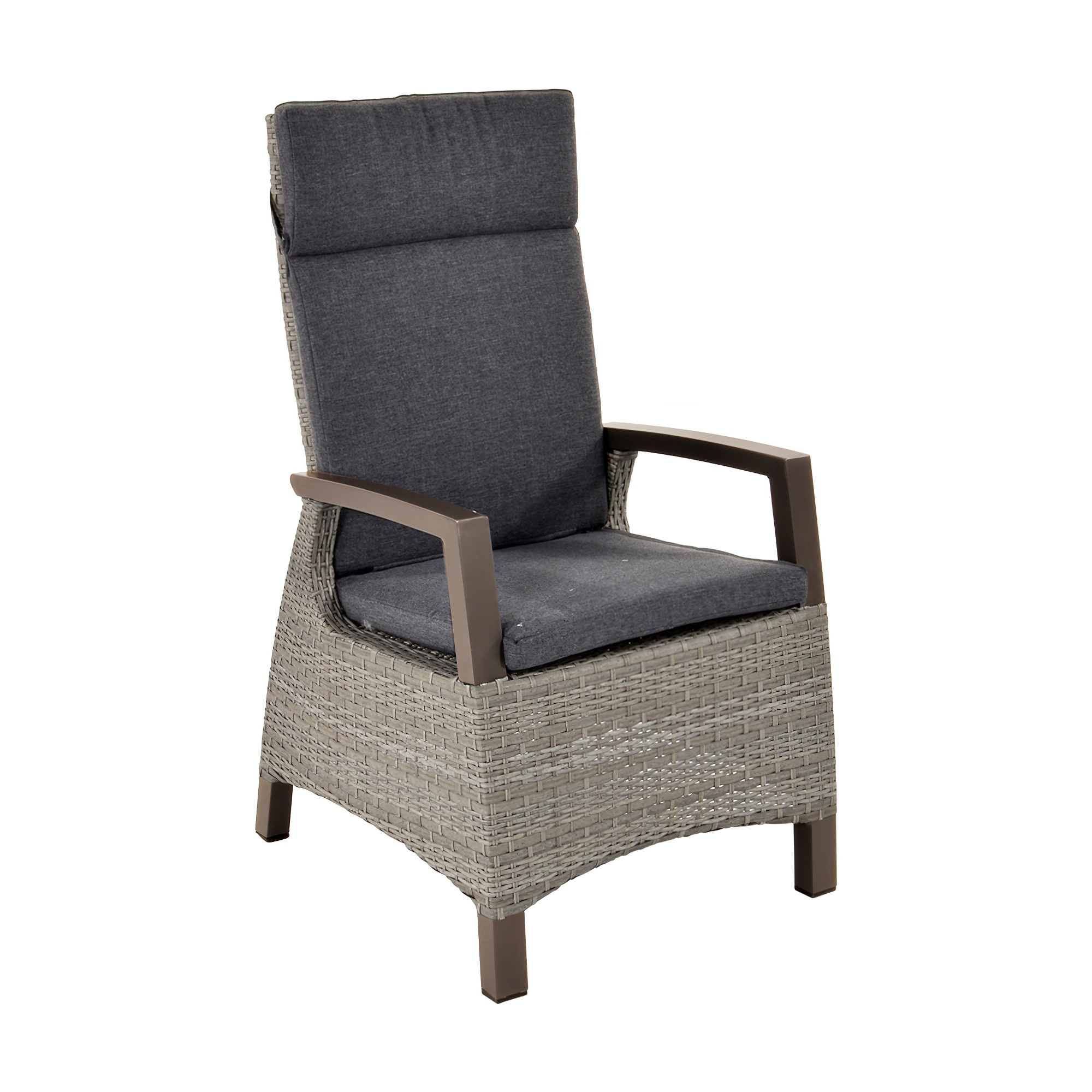 Dining-Sessel mit verstellbarer Rückenlehne aus Polyrattan - Dining Thema / Grau