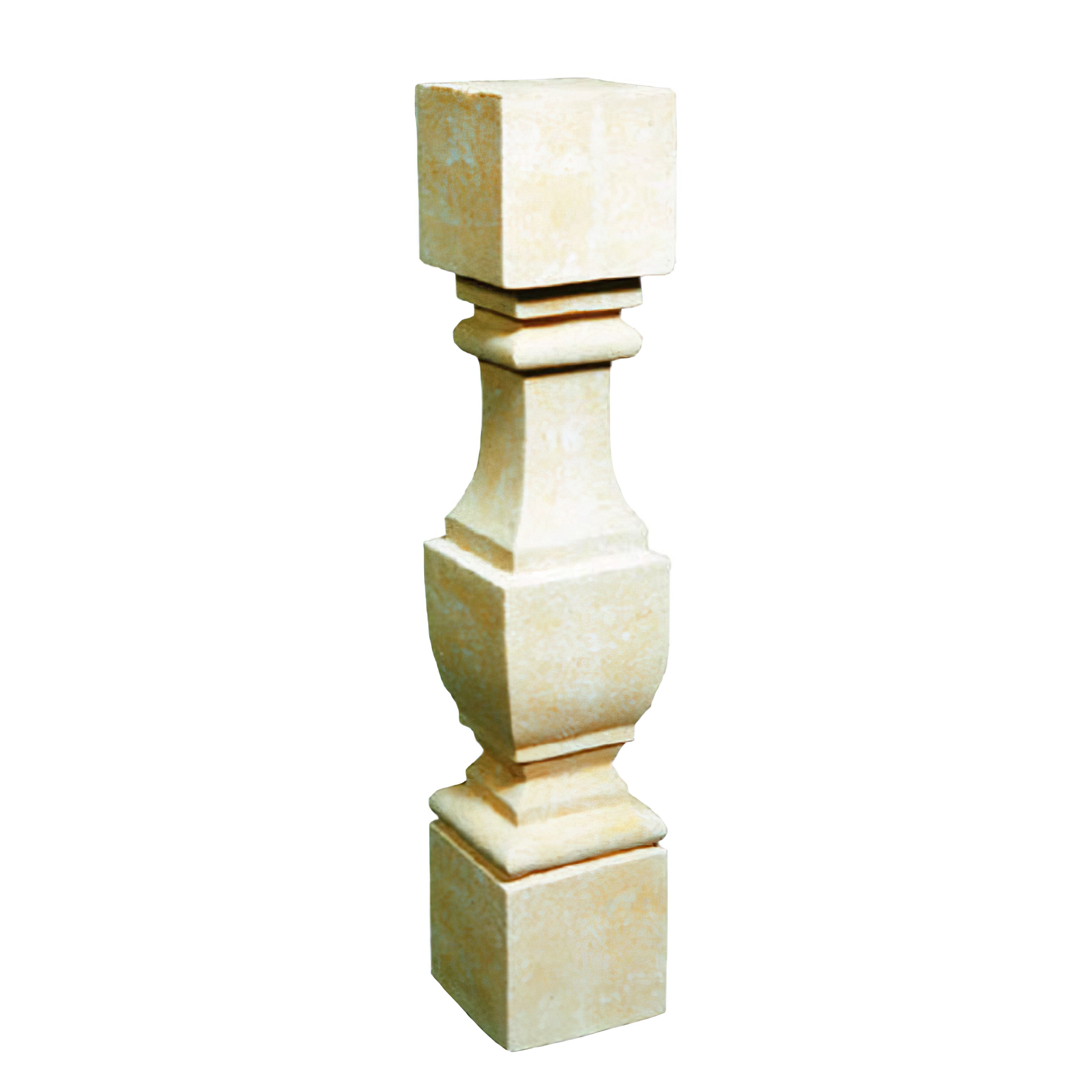 Quadratischer Kegel - Baluster aus Steinguss - Koeko / Portland weiß