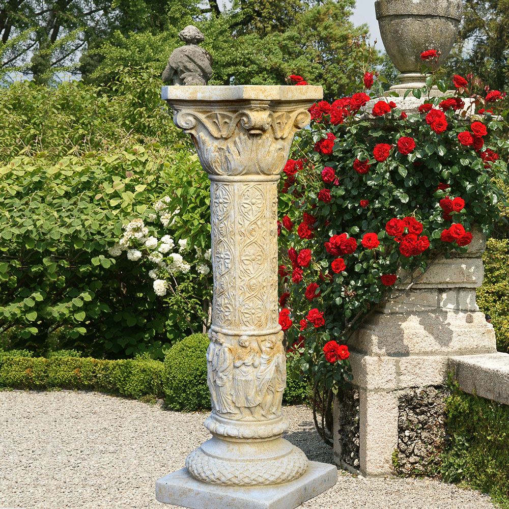 Deko Stein Säule für den Garten - Constanzia / Portland weiß