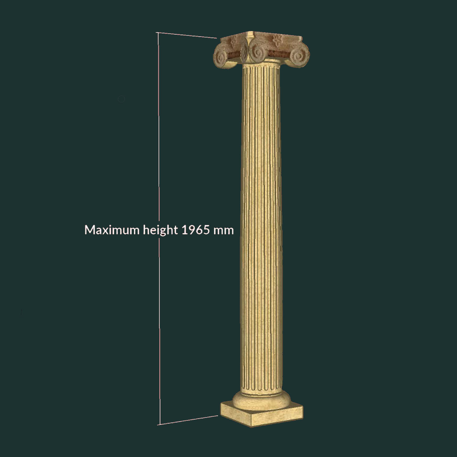 Ionische Steinsäule - rund - mit geriffelter Oberfläche - Chelmsford Fluted