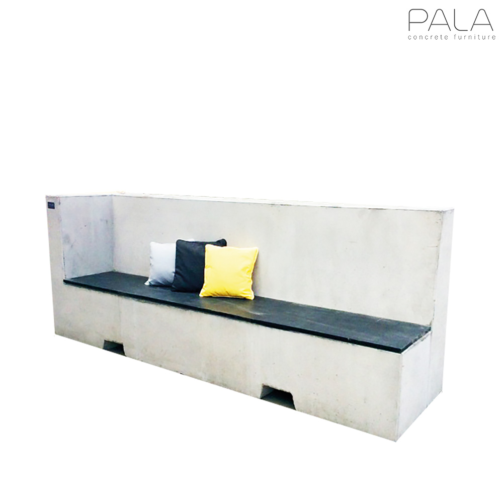 Moderne Bank aus Beton für die Park- oder Stadtgestaltung - Helmi / ohne Sitzfläche aus Holz