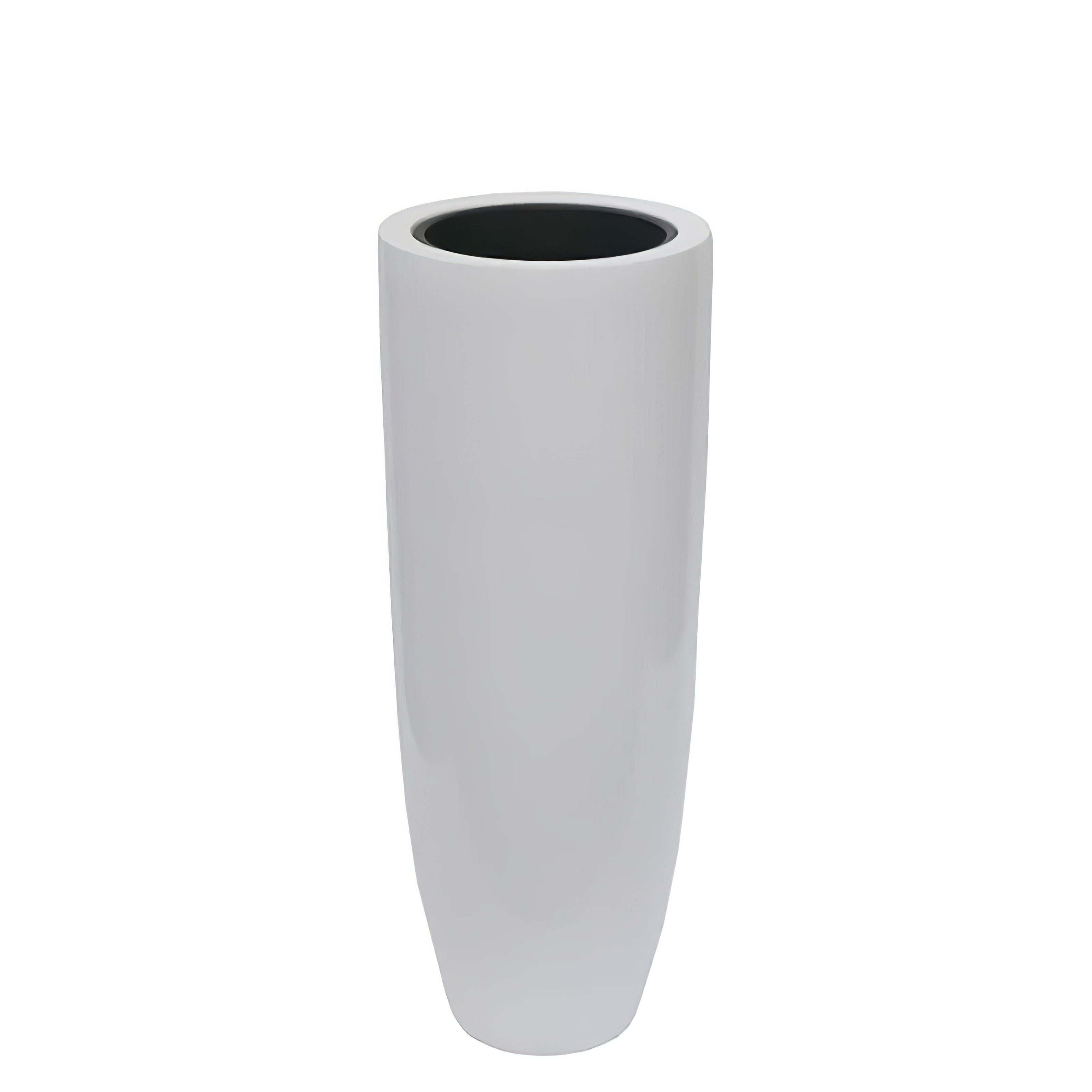 XXL Pflanzvase für drinnen & draußen - Polystone - weiß glänzend - Gradara / 120x46cm (HxDm)