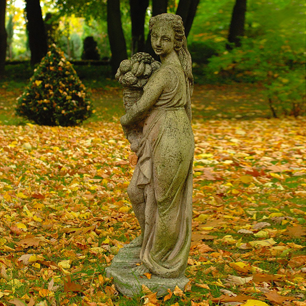 Kunstvolle Frauenskulptur aus Steinguss - Venus mit dem Füllhorn - Sofia / Koryntia