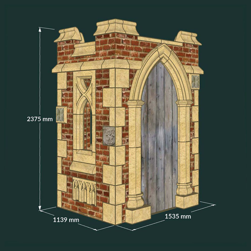 Antikes Gartenhaus in Turmform mit Türbogen & Fenstern - Kilbride House