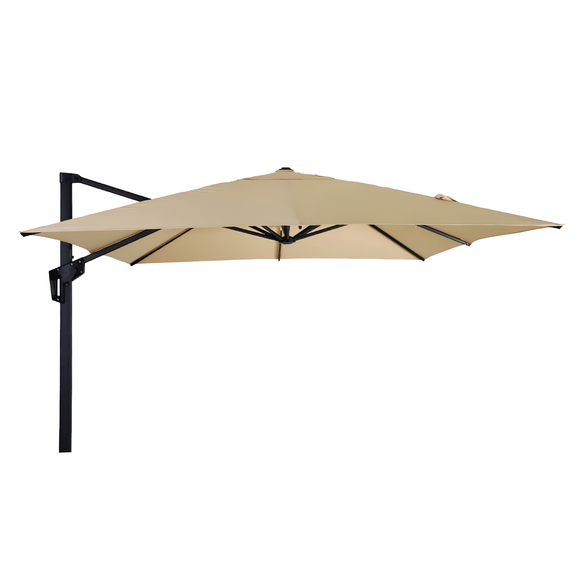 Quadratischer Ampelschirm mit Kreuzfuß - Ampelschirm Simo / Ecru