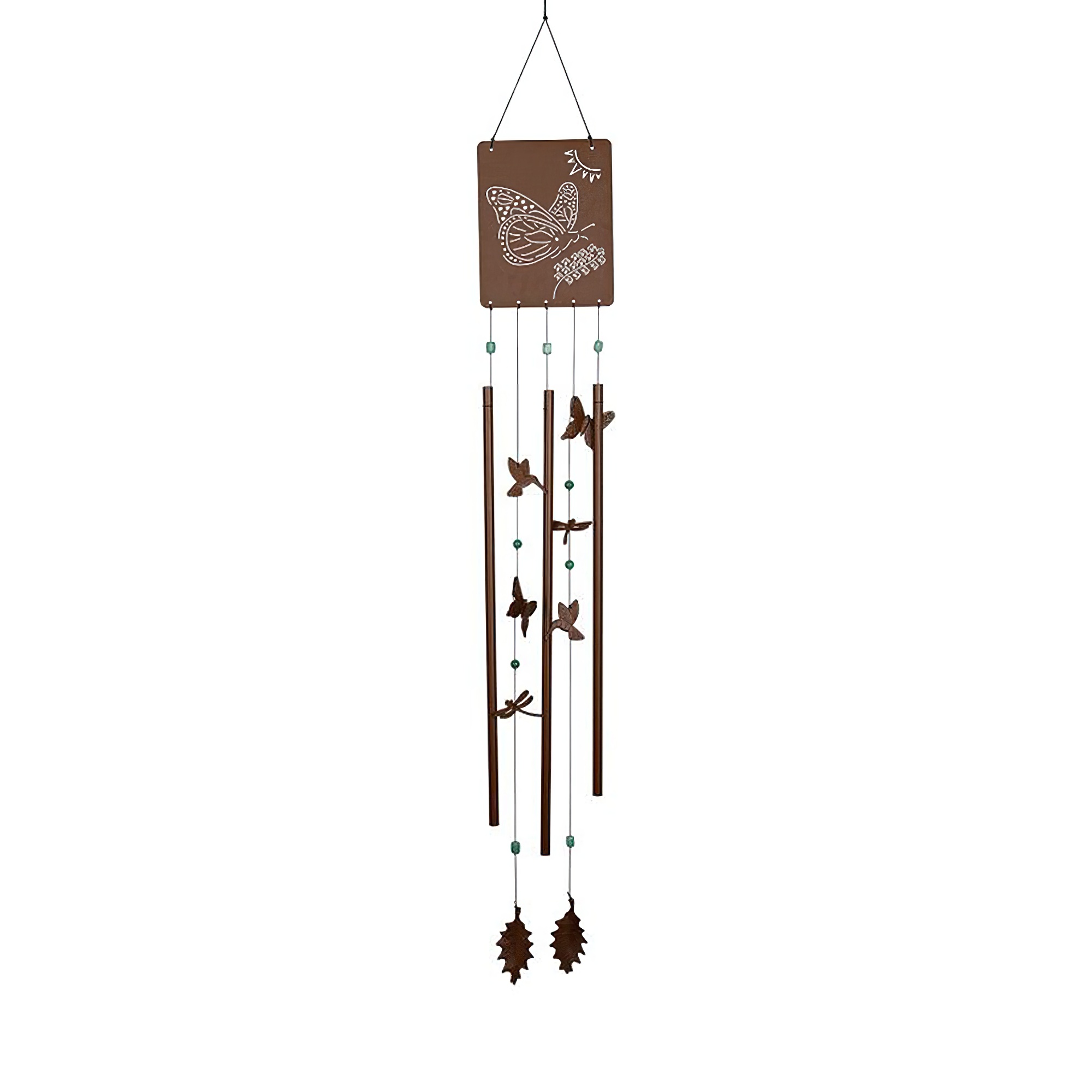 Décoration de jardin avec oiseaux en métal et tubes sonores, suspendu pour jardin