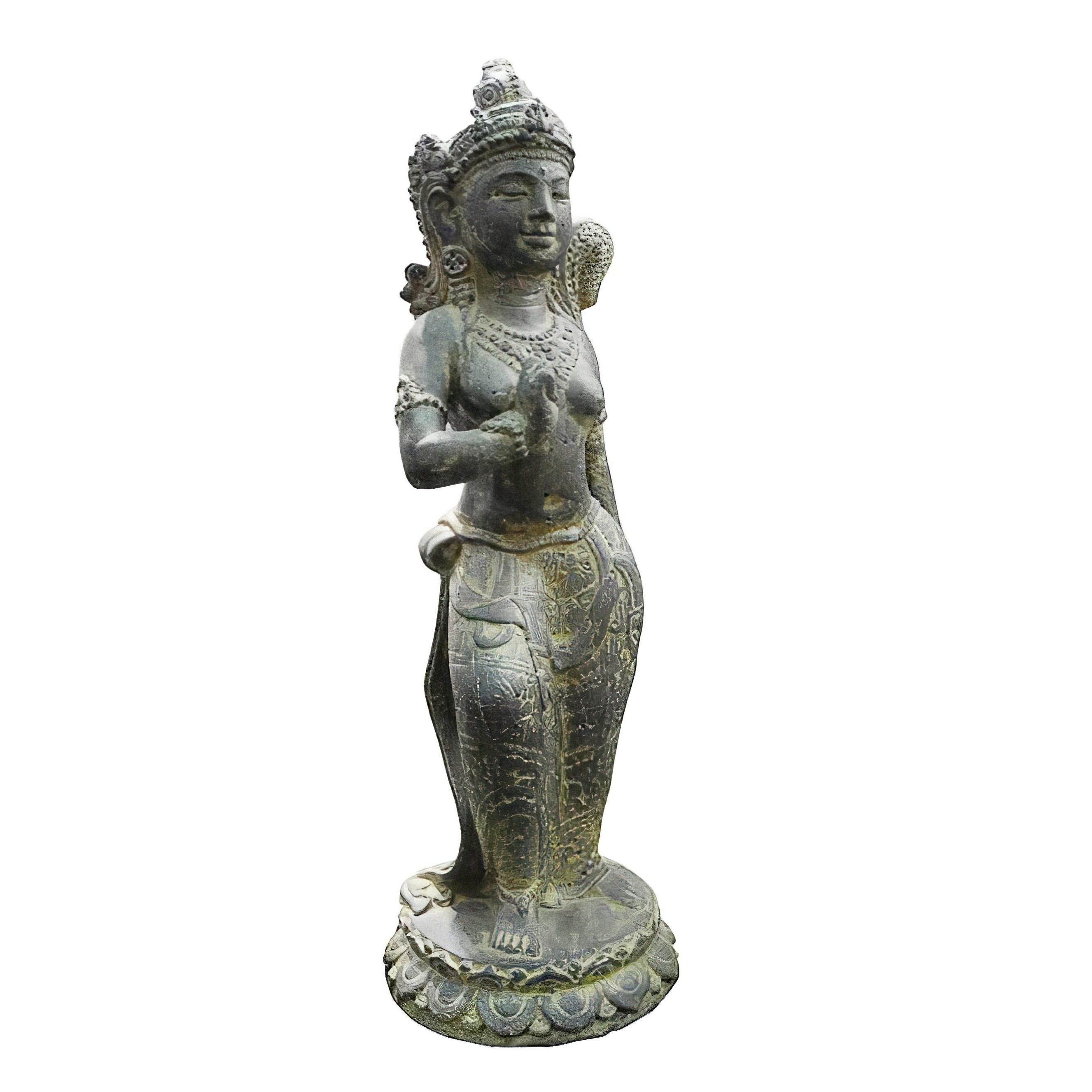 Statue asiatique en pierre ornée pour jardin