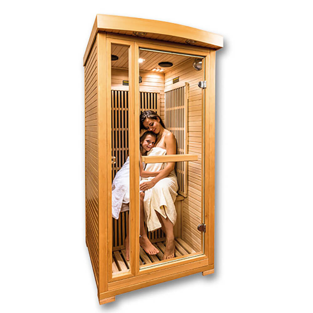 Eckige Infrarotkabine fürs Haus - Holz - max. 60°C - für 1 Person - Villarica