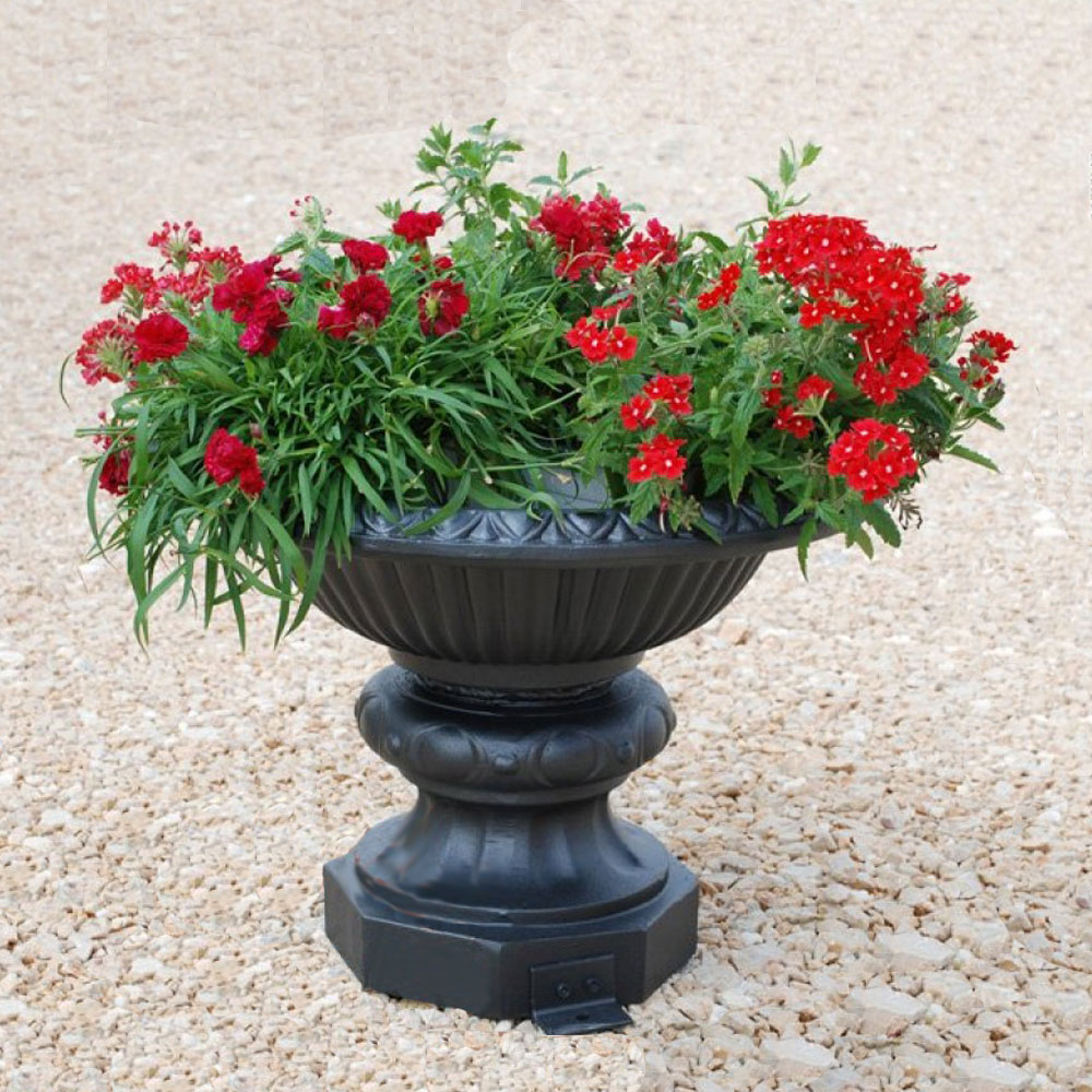 Kleine Blumenamphore aus Gusseisen zur Gartendekoration - Edda / Grün