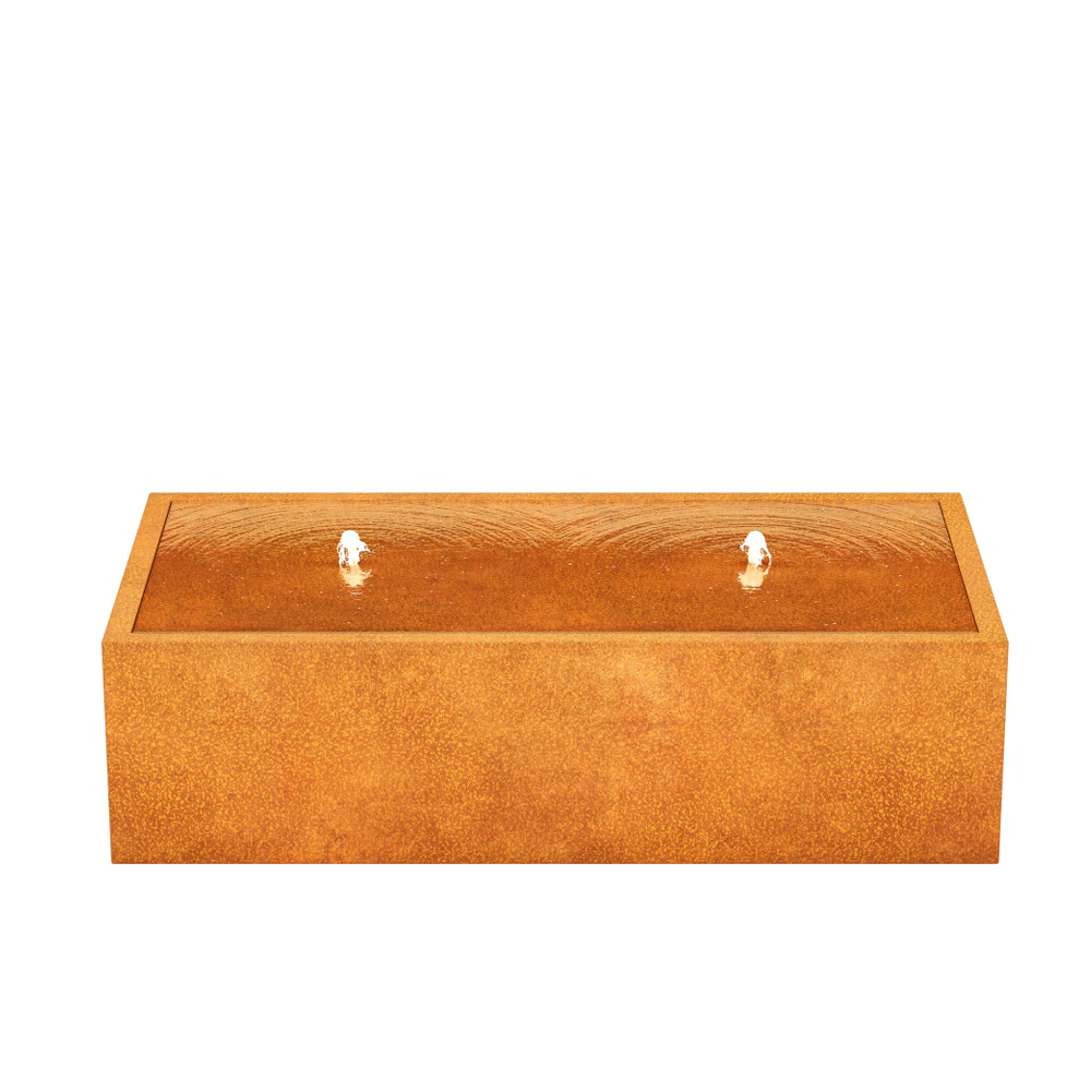 Wasserspiel aus Cortenstahl beruhigendes Plätschern im modernen Design